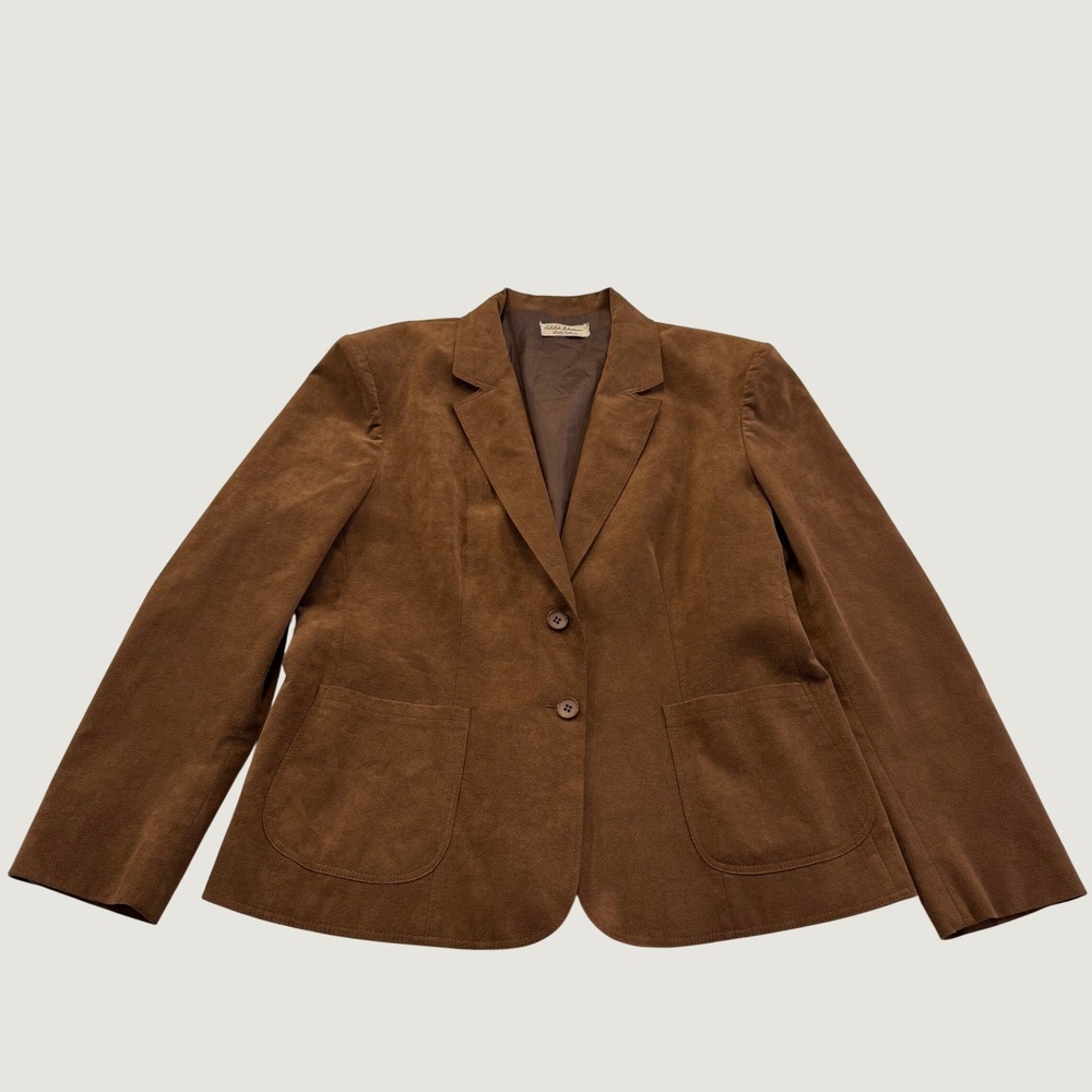 Vintage Adolph Schuman for Lilli Ann Women's Brown Ultrasuede Blazer Jacket